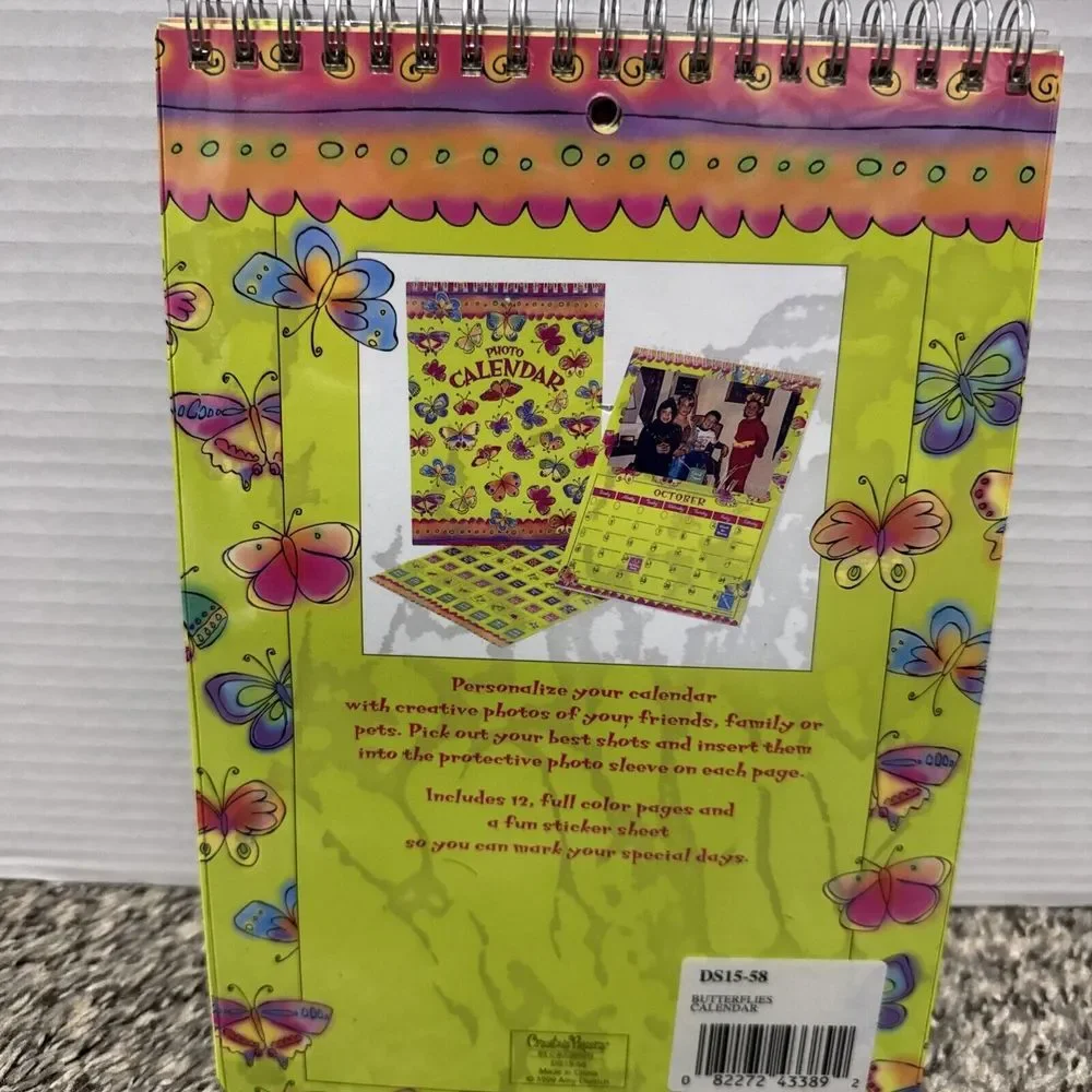 C.R. Gibson Creative Papers Butterfly BLANK Monthly Photo Calendar Stickers Box